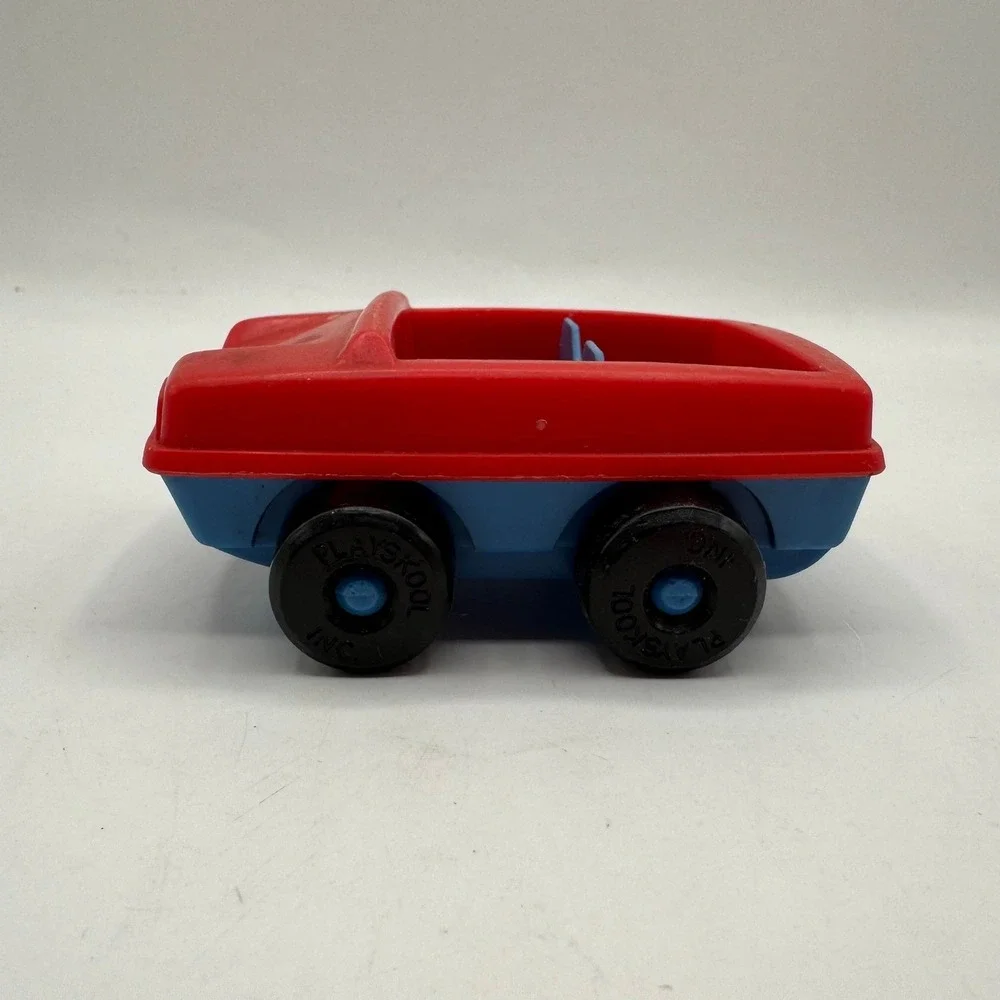 Playskool Convertible Toy Car Kids Small Red Blue Vintage Plastic Vehicle‎